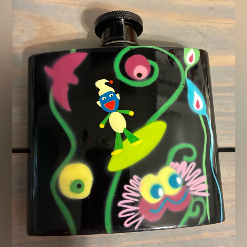 Hand painted Colorful Metal Flask.